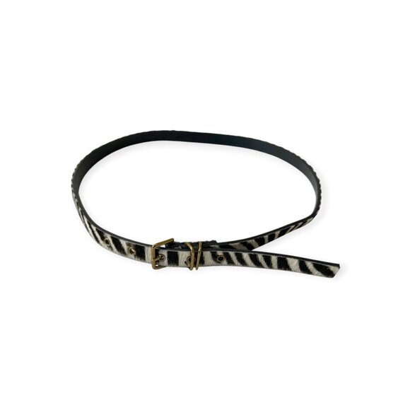 J.CREW Calf Hair Belt in Zebra Stripe, Size L, Never Used - Picture 2 of 9